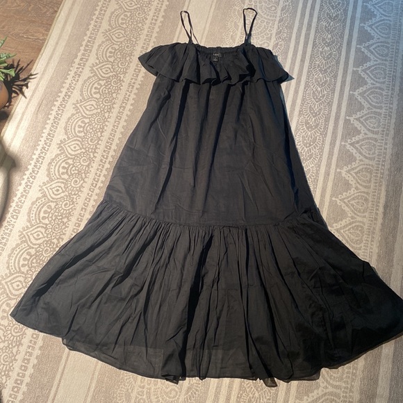 J.Crew Black Spaghetti Strap Ruffle Dress - Picture 4 of 12